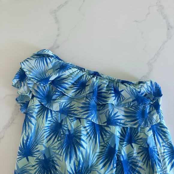 Vineyard Vines Electric Palm One Shoulder High-Low Maxi Dress Size 8 - Picture 2 of 9